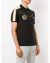 Polo imprimé noir Ea7 Emporio Armani