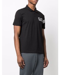 Polo imprimé noir Ea7 Emporio Armani