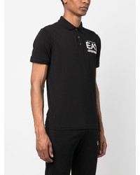 Polo imprimé noir Ea7 Emporio Armani