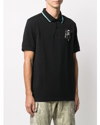 Polo imprimé noir Raf Simons X Fred Perry