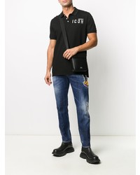 Polo imprimé noir DSQUARED2