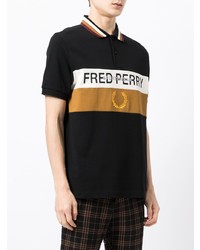 Polo imprimé noir Fred Perry