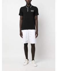 Polo imprimé noir Ea7 Emporio Armani