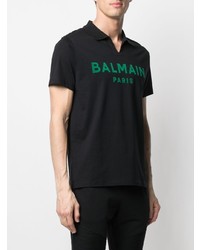 Polo imprimé noir Balmain