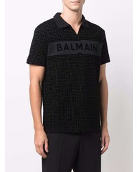 Polo imprimé noir Balmain