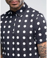 Polo imprimé noir Asos