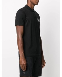 Polo imprimé noir Ea7 Emporio Armani