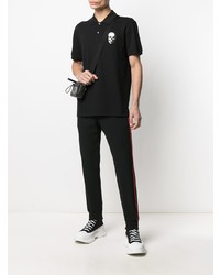 Polo imprimé noir Alexander McQueen