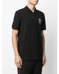 Polo imprimé noir Alexander McQueen