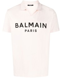 Polo imprimé rose Balmain