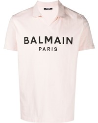 Polo imprimé rose Balmain