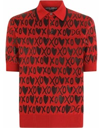 Polo imprimé rouge Dolce & Gabbana