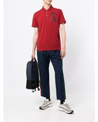 Polo imprimé rouge Ea7 Emporio Armani