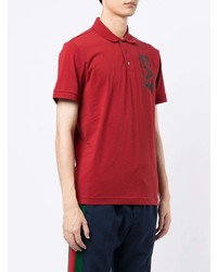 Polo imprimé rouge Ea7 Emporio Armani