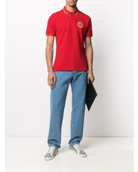 Polo imprimé rouge VERSACE JEANS COUTURE