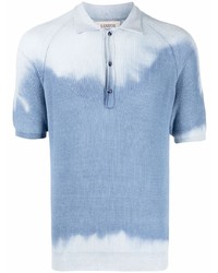 Polo imprimé tie-dye bleu clair Laneus