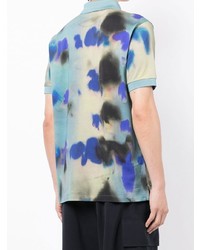 Polo imprimé tie-dye bleu clair Paul Smith