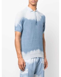 Polo imprimé tie-dye bleu clair Laneus