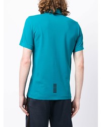 Polo imprimé turquoise Ea7 Emporio Armani