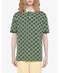 Polo imprimé vert foncé Gucci