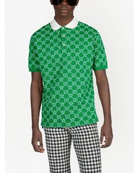 Polo imprimé vert Gucci