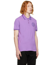 Polo imprimé violet clair VERSACE JEANS COUTURE