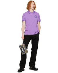 Polo imprimé violet clair VERSACE JEANS COUTURE