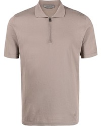 Polo marron clair Corneliani