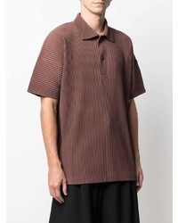 Polo marron Homme Plissé Issey Miyake