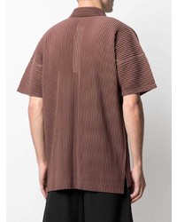 Polo marron Homme Plissé Issey Miyake