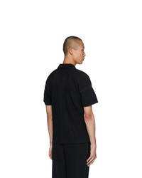 Polo noir Homme Plissé Issey Miyake