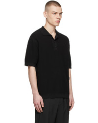 Polo noir Solid Homme