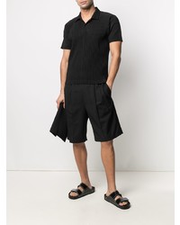 Polo noir Homme Plissé Issey Miyake