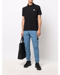 Polo noir Stone Island