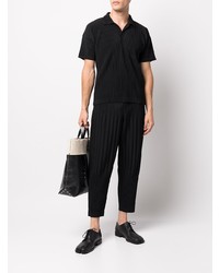 Polo noir Homme Plissé Issey Miyake