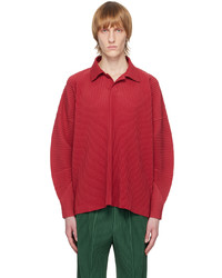 Polo rouge Homme Plissé Issey Miyake