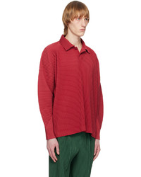 Polo rouge Homme Plissé Issey Miyake