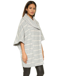 Poncho à rayures horizontales gris Free People