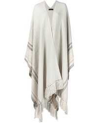 Poncho à rayures verticales beige The Row