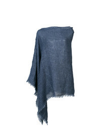 Poncho à rayures verticales bleu