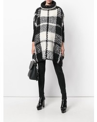 Poncho écossais blanc et noir Woolrich