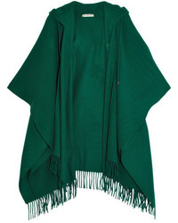 Poncho en laine vert Balenciaga