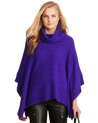 Poncho en laine violet