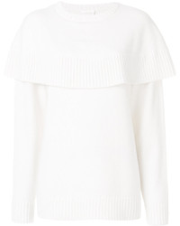 Poncho en tricot blanc Chloé