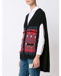 Poncho imprimé noir Barrie