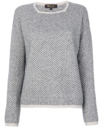 Pull à chevrons gris Loro Piana