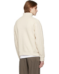 Pull à col à fermeture éclair beige Jacquemus