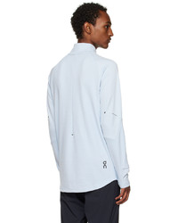 Pull à col à fermeture éclair bleu clair On