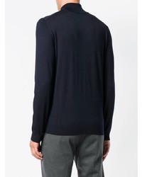 Pull à col à fermeture éclair bleu marine BOSS HUGO BOSS