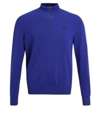 Pull à col à fermeture éclair bleu Ralph Lauren
